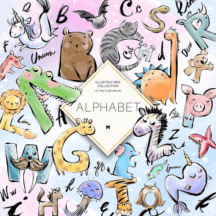 Kit Digital Alfabeto de Animais  1