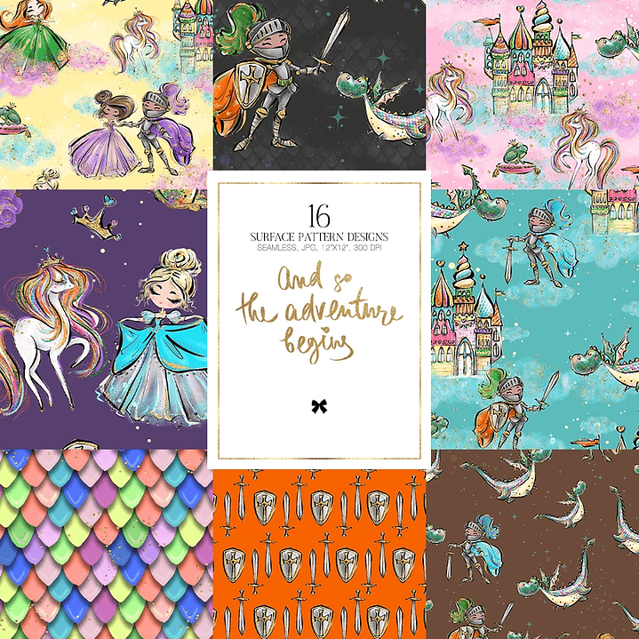 Kit Digital Papéis Reino da Princesa  1