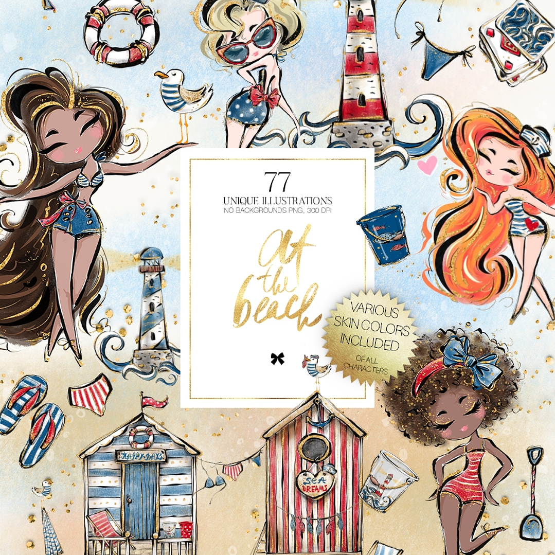 Kit Digital Meninas na Praia 1