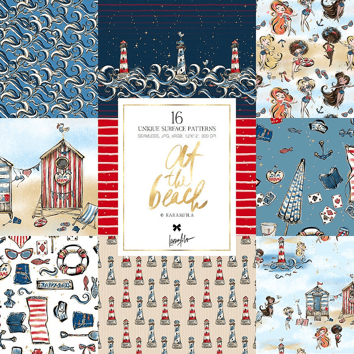 Kit Digital Papéis Praia 4 de Julho  1