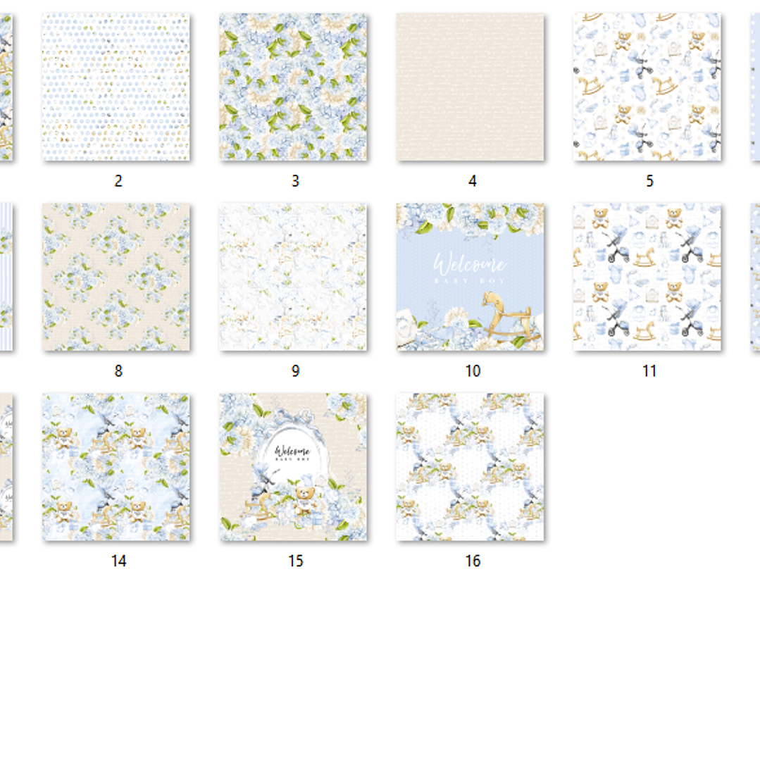 Kit Digital Papéis Bebê Menino  2