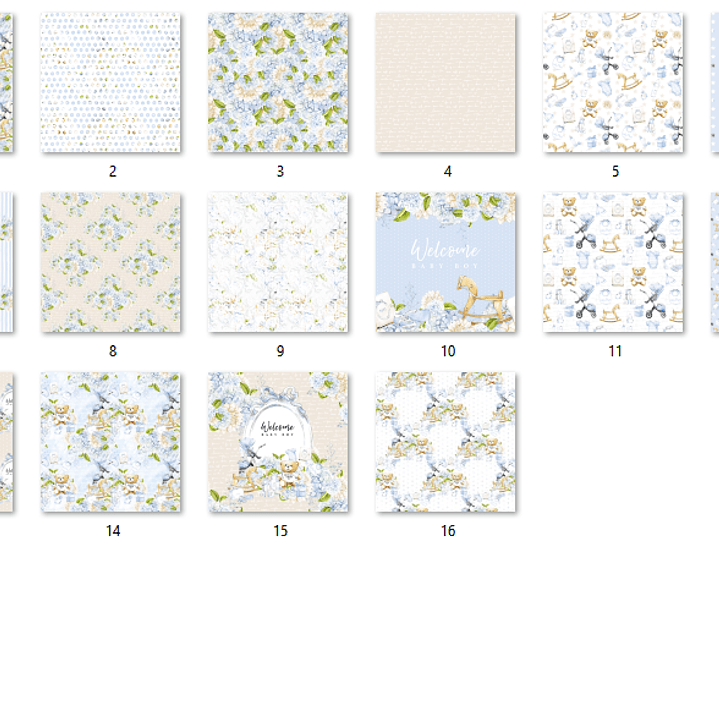 Kit Digital Papéis Bebê Menino  2