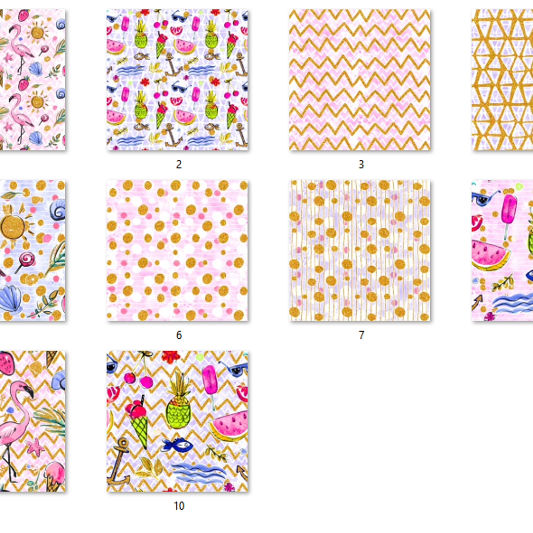 Kit Digital Papéis Brilho de Praia  2