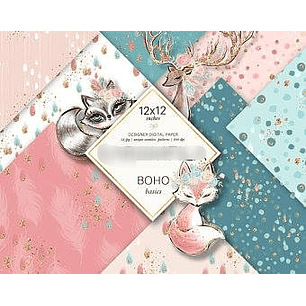 Kit Digital Papéis Boho