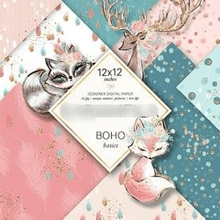 Kit Digital Papéis Boho 1