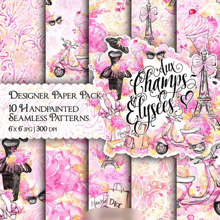 Kit Digital Papéis Paris  1