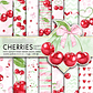 Kit Digital Papéis Cerejas  - Thumbnail 1