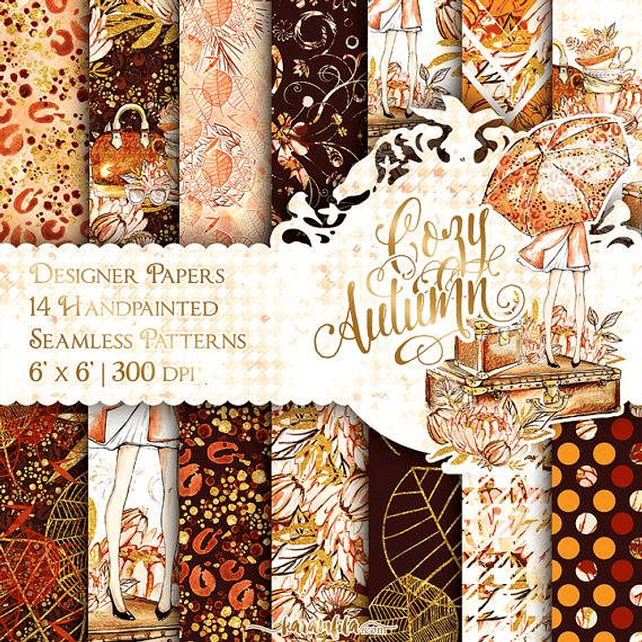 Kit Digital Papéis Outono  1