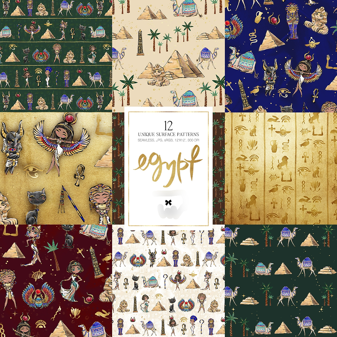 Kit Digital Papéis Egito 1