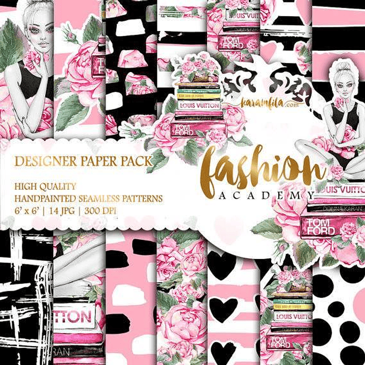Kit Digital Papéis Fashion  1