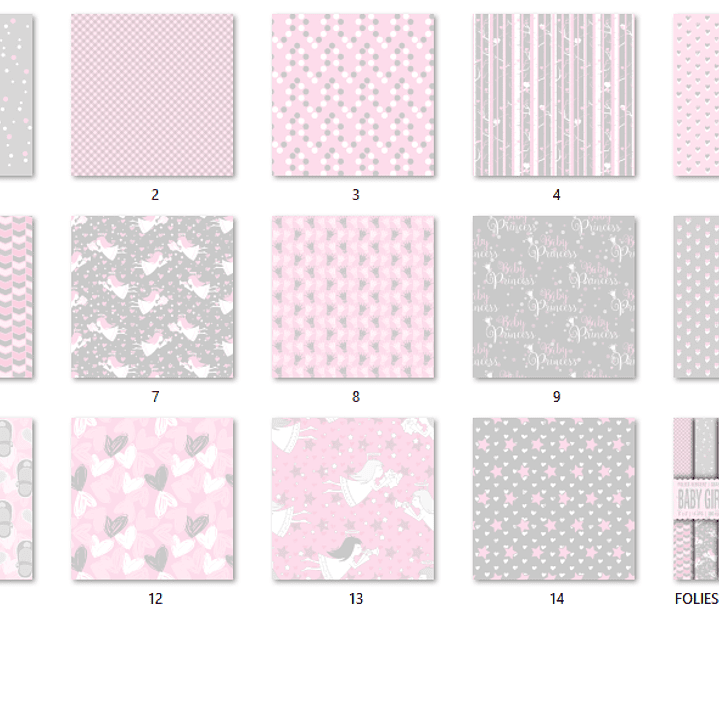 Kit Digital Papéis Baby Menina  2