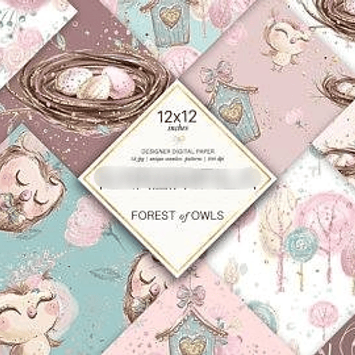 Kit Digital Papéis Corujinhas 1