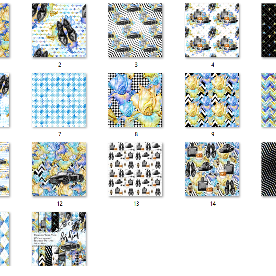 Kit Digital Papéis Masculino  2