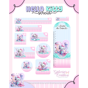 Arquivo Etiqueta Escolar Hello Kitty Sereia 