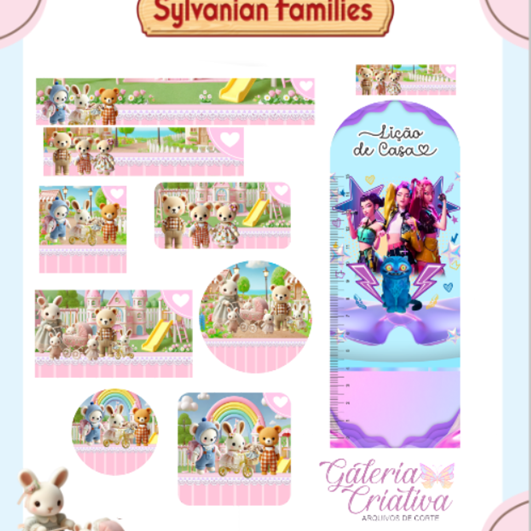 Arquivo Etiqueta Escolar Sylvanian Families  1