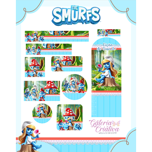 Arquivo Etiqueta Escolar Smurfs