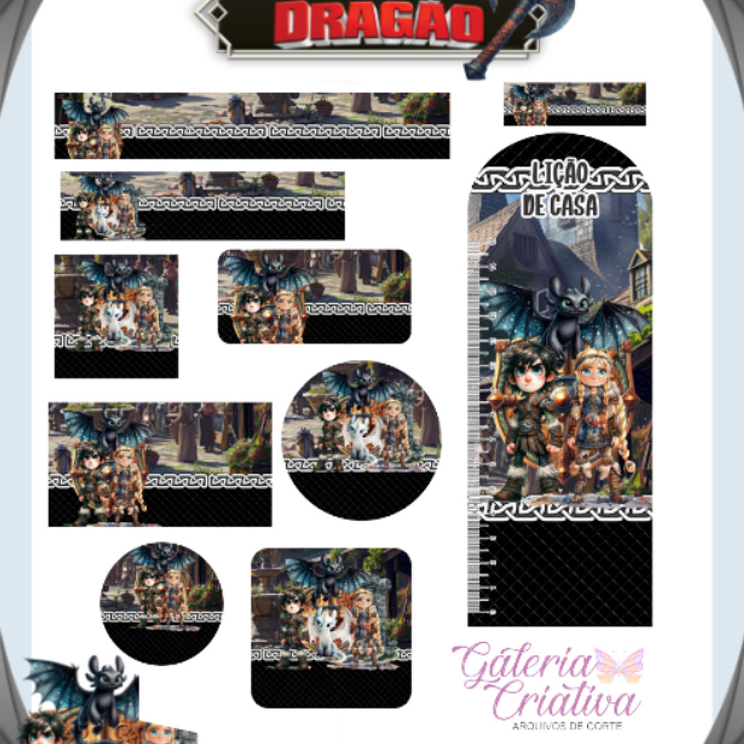 Arquivo Etiqueta Escolar Como Treinar Seu Dragão  1