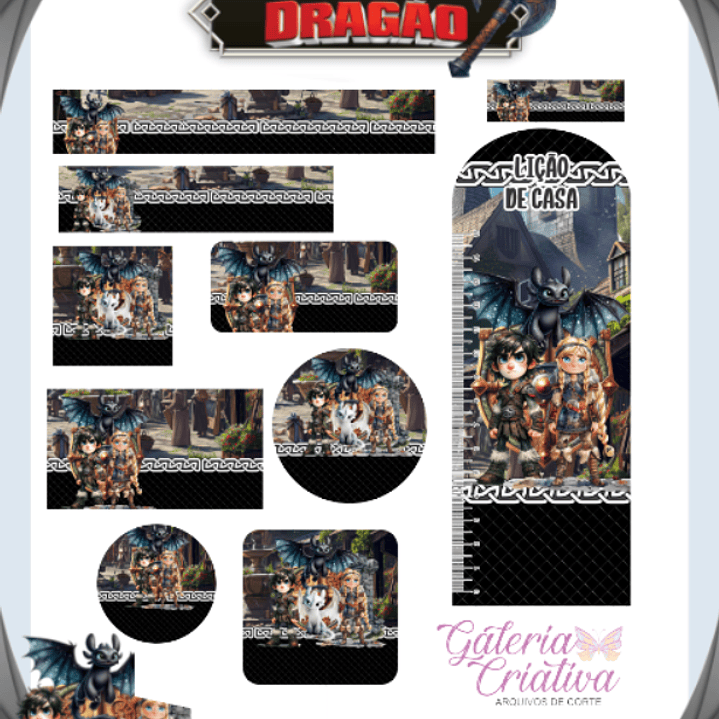 Arquivo Etiqueta Escolar Como Treinar Seu Dragão  1