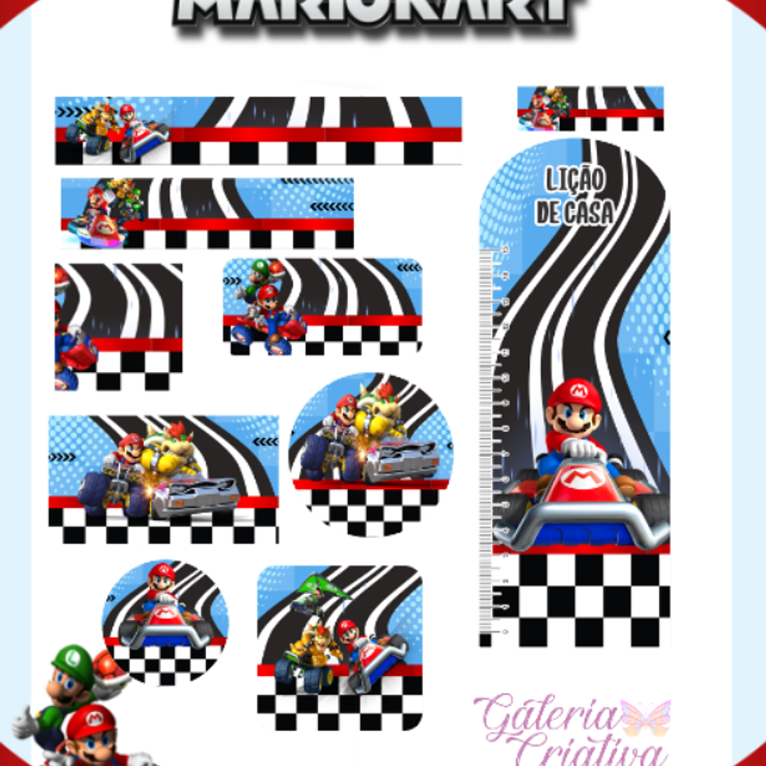 Arquivo Etiqueta Escolar Mario Kart  1