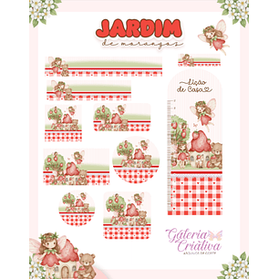 Arquivo Etiqueta Escolar Jardim de Morangos 