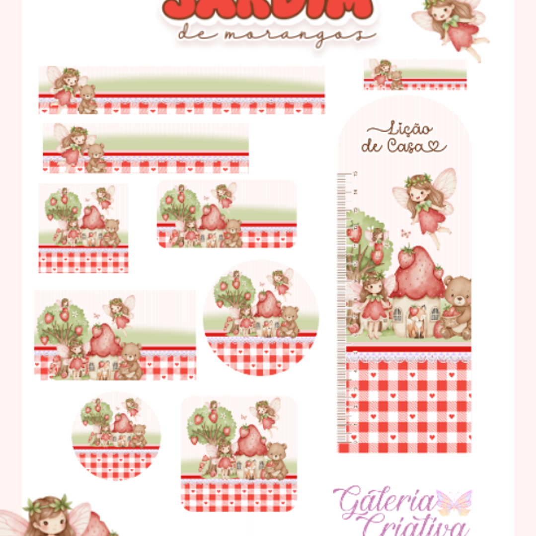 Arquivo Etiqueta Escolar Jardim de Morangos  1