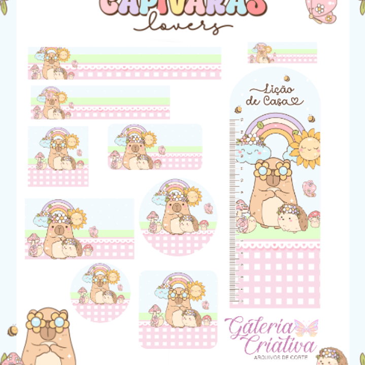 Arquivo Etiqueta Escolar Capivara Lovers  1