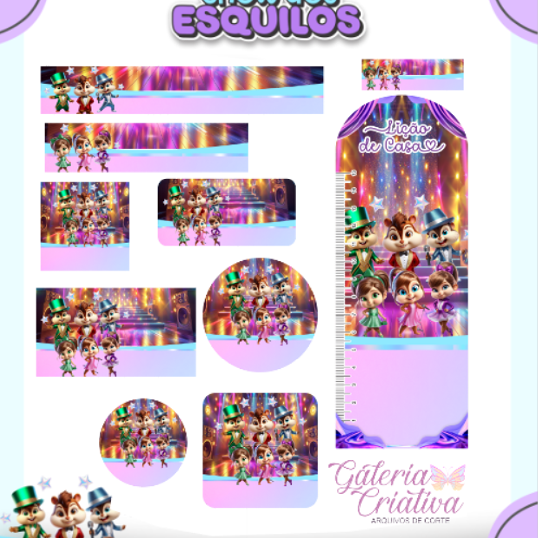 Arquivo Etiqueta Escolar Show dos Esquilos  1