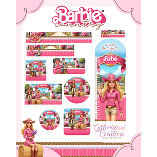 Arquivo Etiqueta Escolar Barbie Country 
