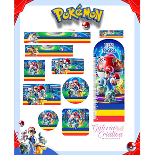 Arquivo Etiqueta Escolar Pokémon 