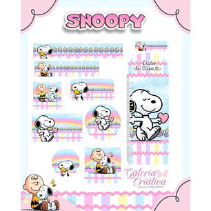 Arquivo Etiqueta Escolar Snoopy 