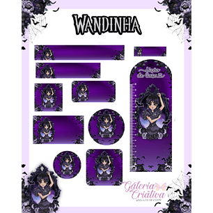 Arquivo Etiqueta Escolar Wandinha 