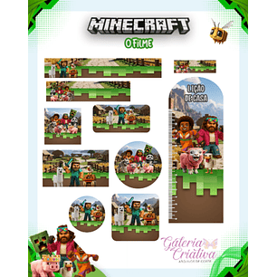 Arquivo Etiqueta Escolar Minecraft 