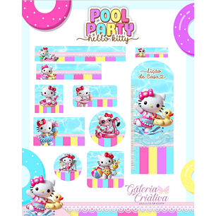 Arquivo Etiqueta Escolar Hello Kitty Pool Party 