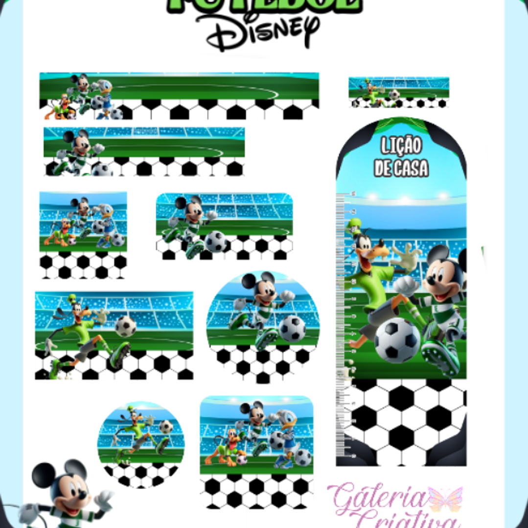 Arquivo Etiqueta Escolar Futebol Disney  1