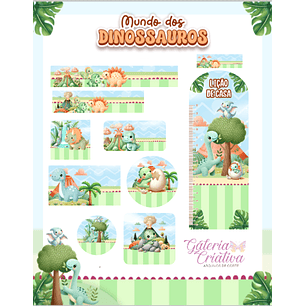 Arquivo Etiqueta Escolar Dinossauros 