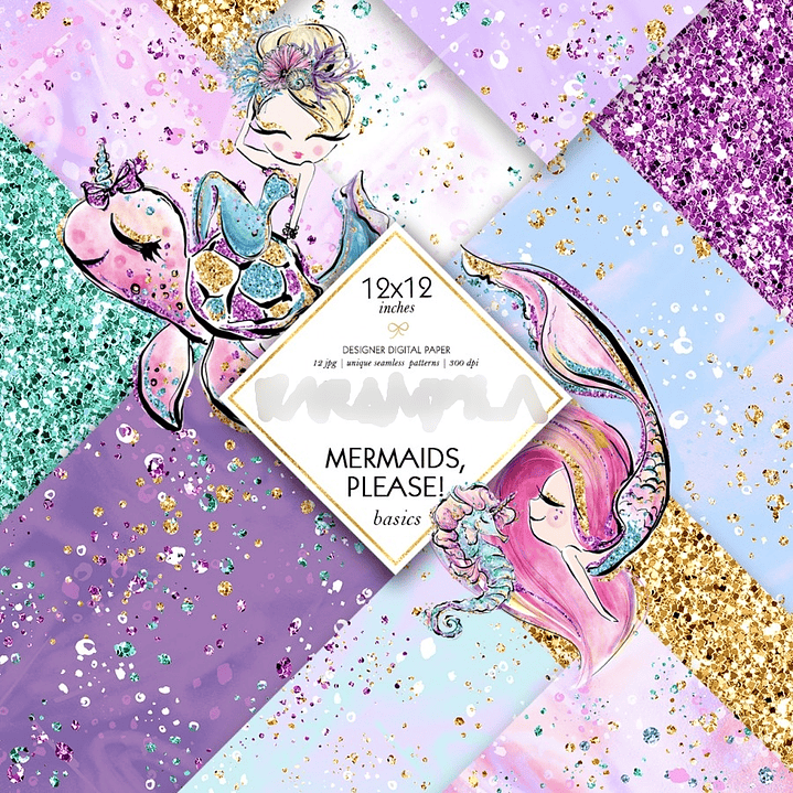 Kit Digital Papéis Sereias  1