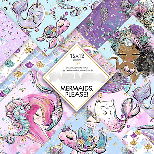 Kit Digital Papéis Sereias 