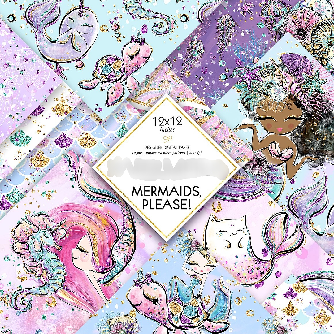 Kit Digital Papéis Sereias  1