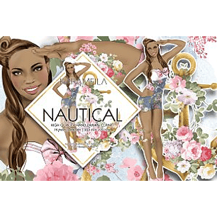 Kit Digital Mulher Âncora Floral 