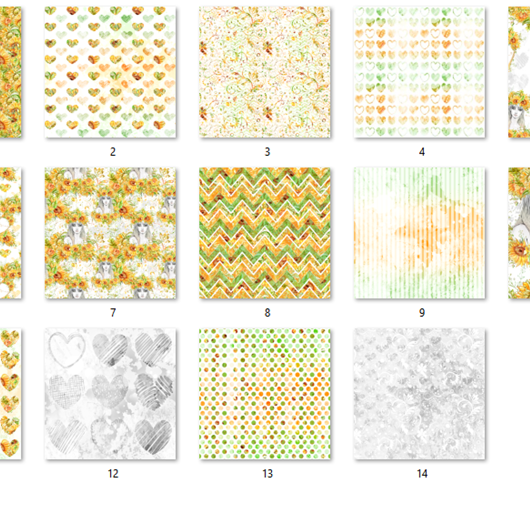 Kit Digital Papéis Girassol  2