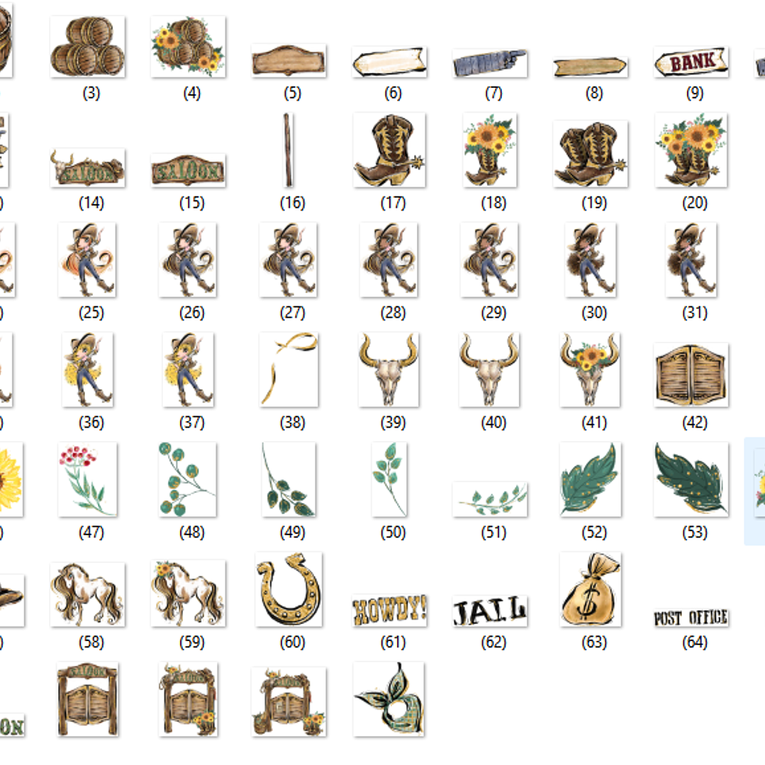 Kit Digital Cowgirl Girassóis  2