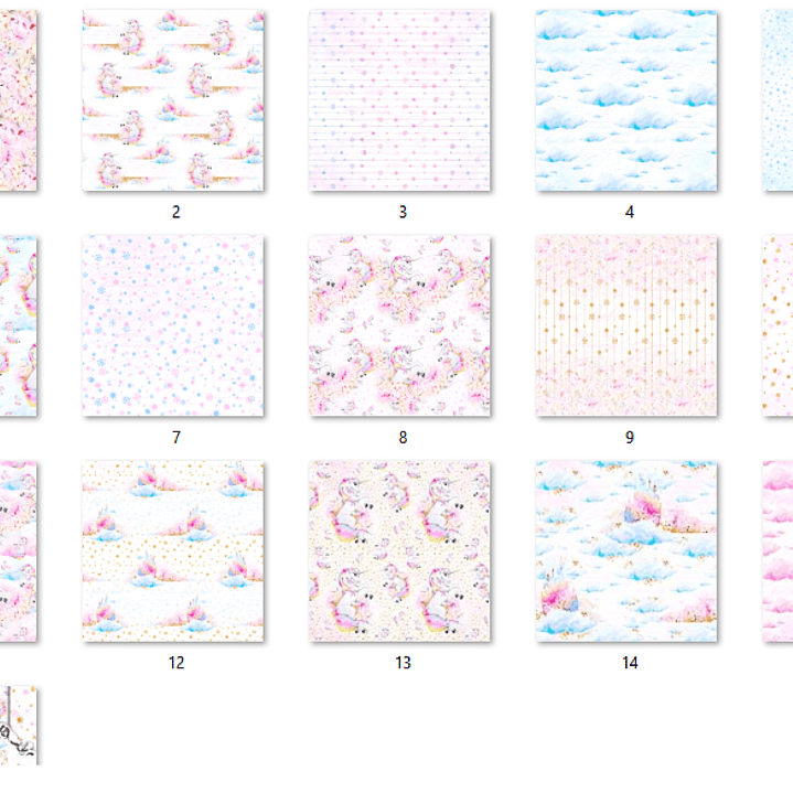 Kit Digital Papéis Unicórnios  2