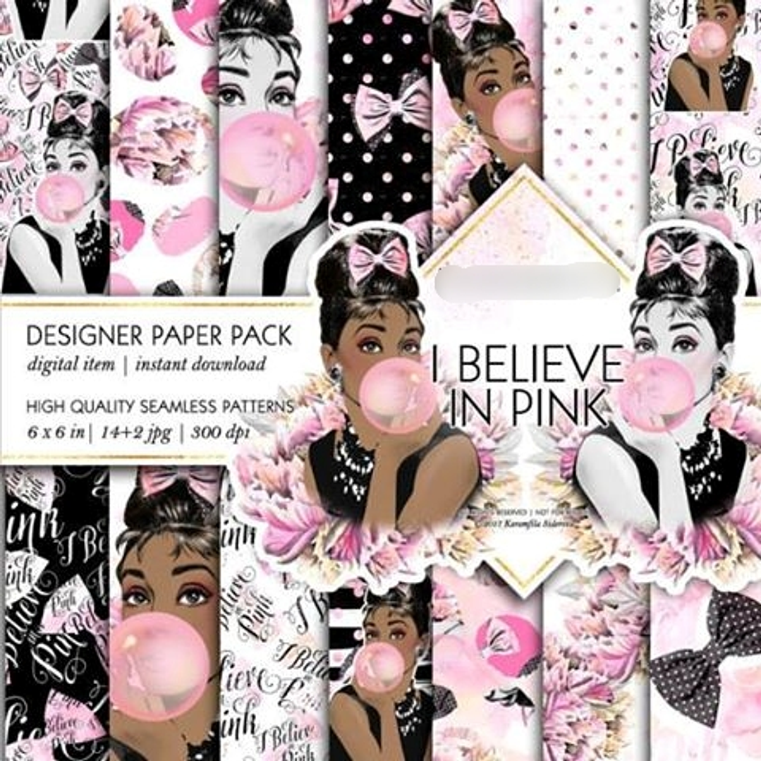 kit Digital Papéis Eu Amo Pink  1