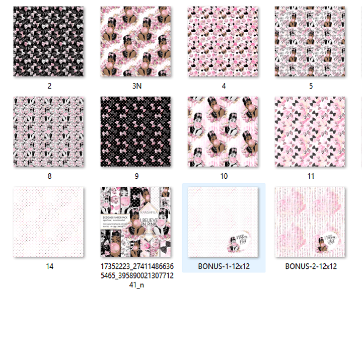 kit Digital Papéis Eu Amo Pink  2