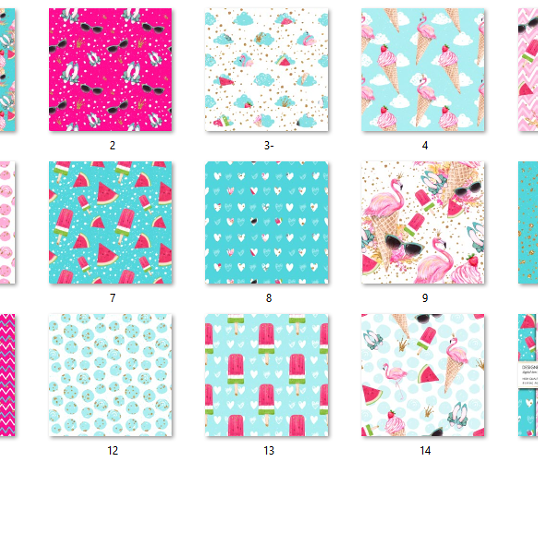 Kit Digital Papéis Summer  2