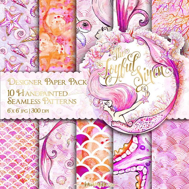 Kit Digital Papéis Sereia Alegre  1