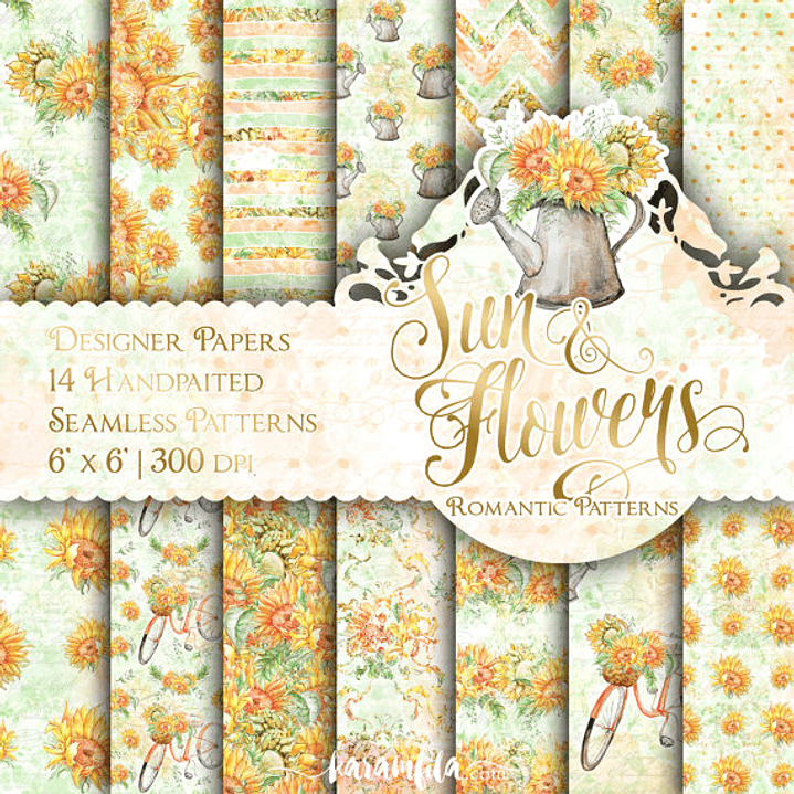 Kit Digital Papéis Sol e Flores 09 1