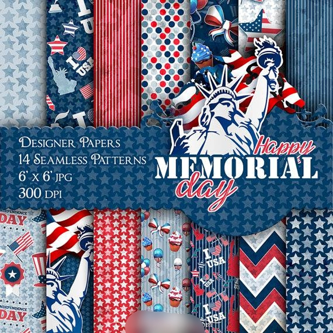 Kit Digital Papéis 4 de Julho  1