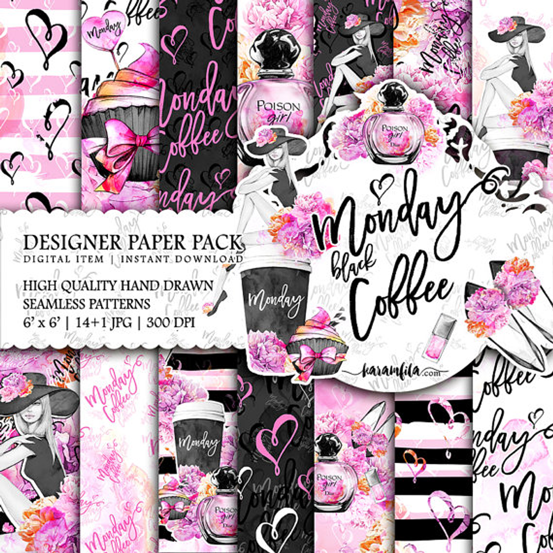 Kit Digital Papéis Café da Tarde  1