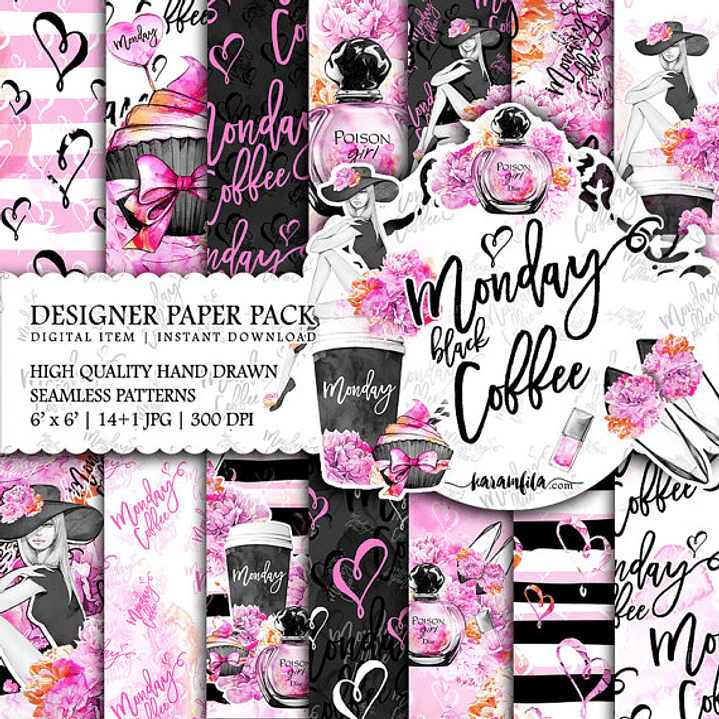 Kit Digital Papéis Café da Tarde  1